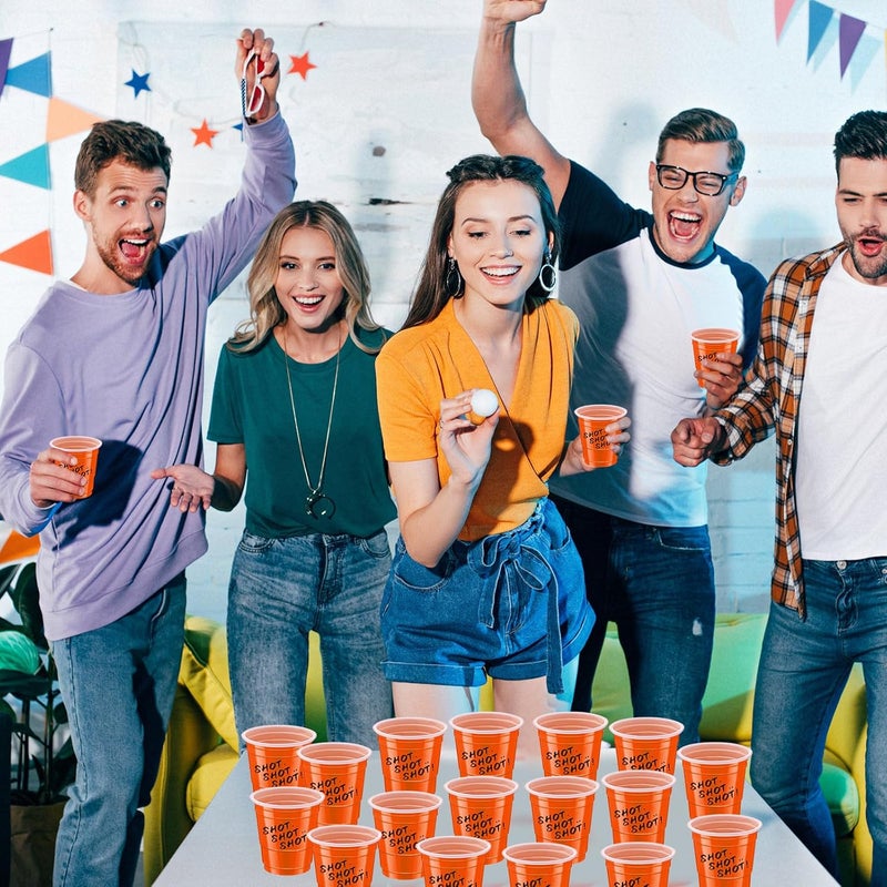 cssopenss 120 pcs Orange Plastic Shot Glasses 2 oz orange shot cups Halloween shot glasses disposable for drinking Tastings served Snacks Jello Tastings and Samples - Image 5